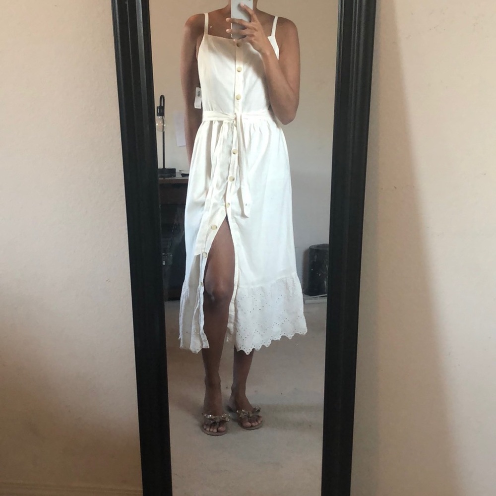 New Beautiful cream Linen Dress